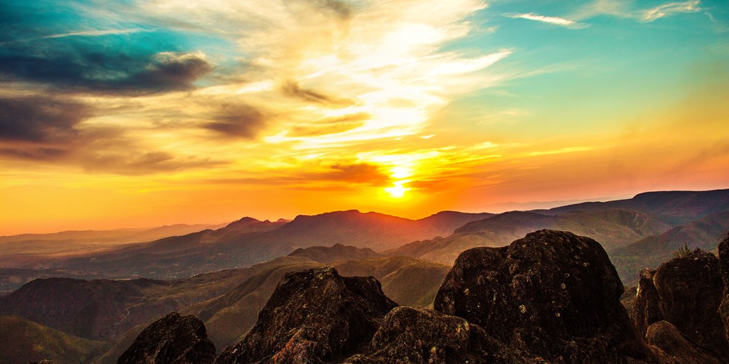 Sunset Over rocky Mountain Tops